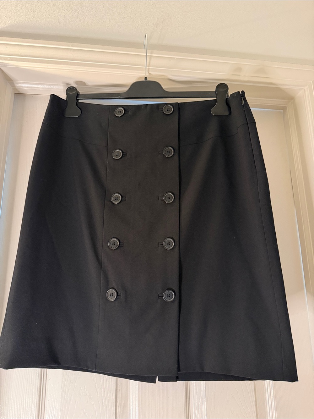 Anne Klein Black Double-Button Mini Skirt